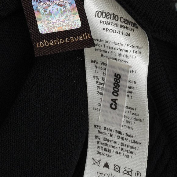 Roberto Cavalli Black Fringe Shawl Cardigan - Picture 11 of 12